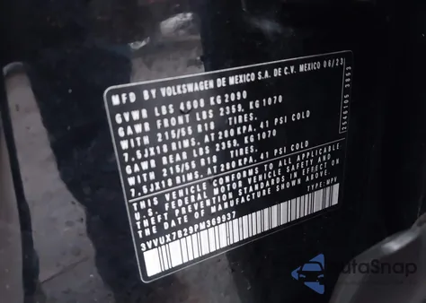 2023 Volkswagen Taos 1.5T Se from USA, damaged, VIN 3VVUX7B29PM369937